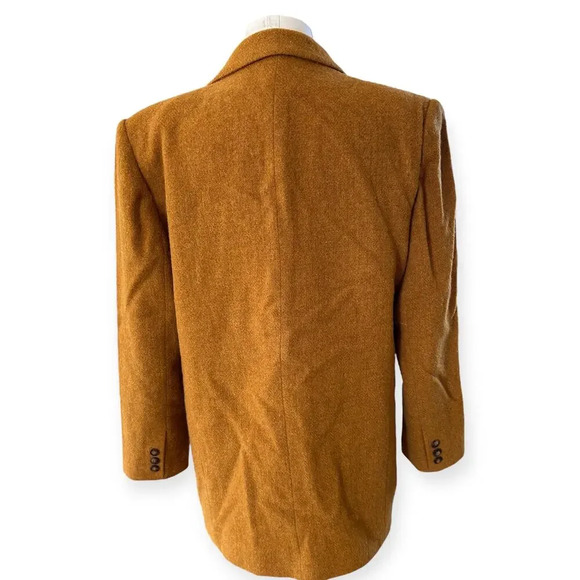 Vintage Eddie Bauer Oversized Mustard Yellow 3 Button 100% Wool Blazer size M - Picture 3 of 8